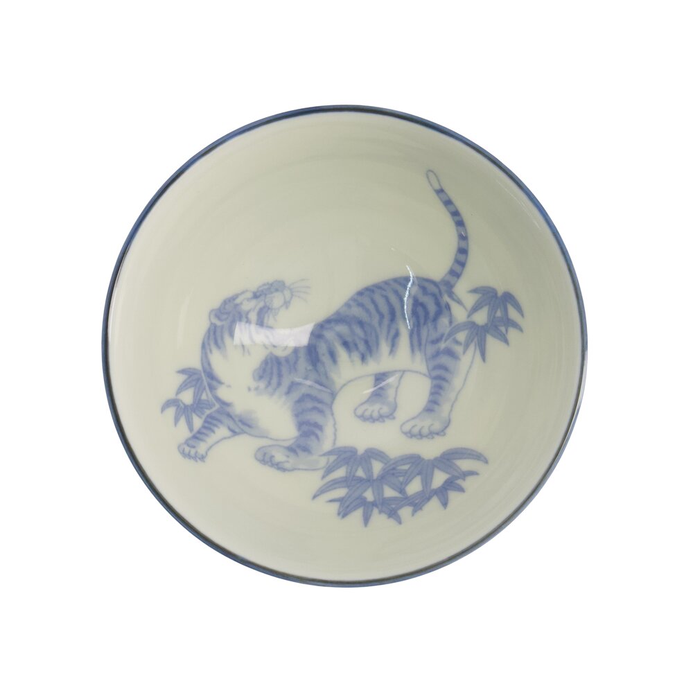 Kawaii Tiger Rice skål, blå - 300 ml.